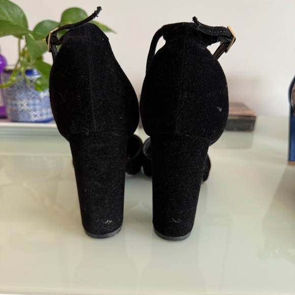 Lulus Laura Black Velvet Ankle Strap Heels - Picture 9 of 9